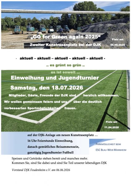 Zweiter Kunstrasenplatz bei der DJK