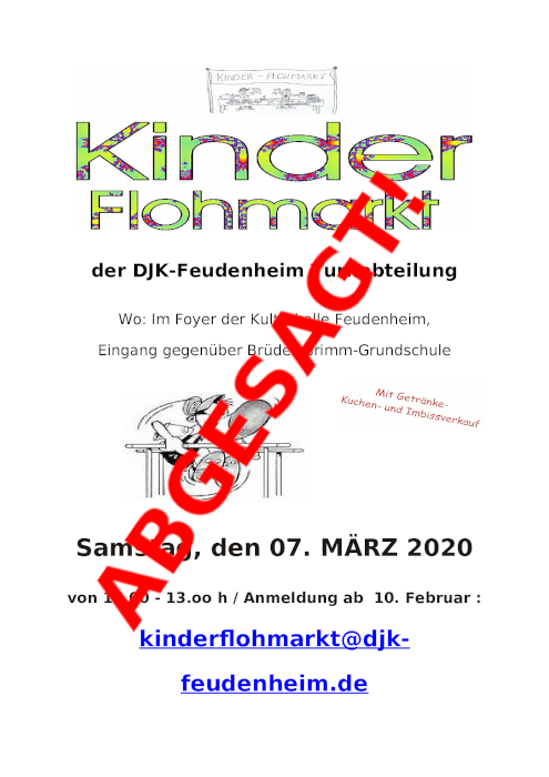 DJK Kinderflohmarkt ist abgesagt!