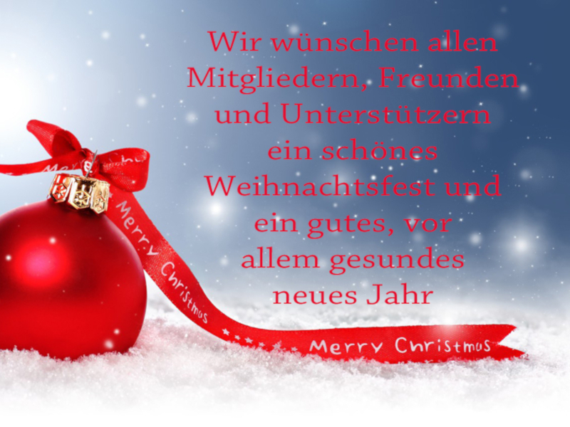Wir wünschen allen Mitgliedern, Freunden und Unterstützern ein schönes Weihnachtsfest!